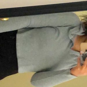 Cute grey crop top shirt with hood.